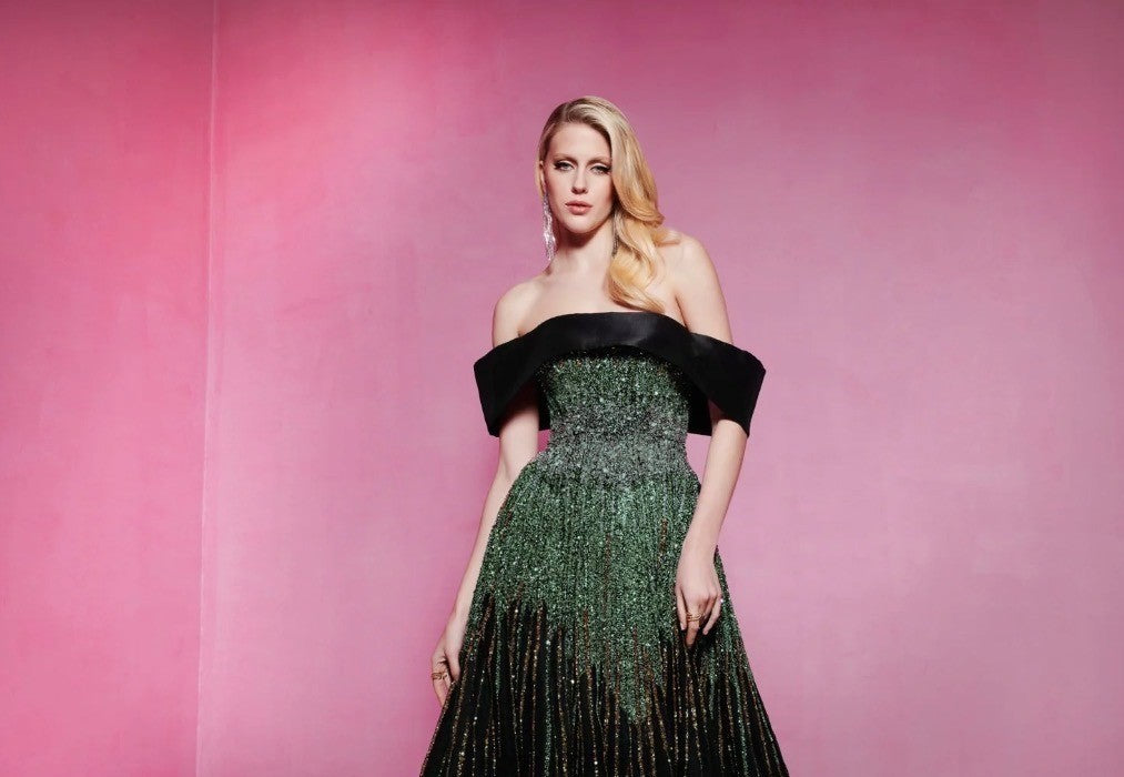 Li Beirut Beaded Mermaid Evening Gown Size 4/6 Retails $1,290