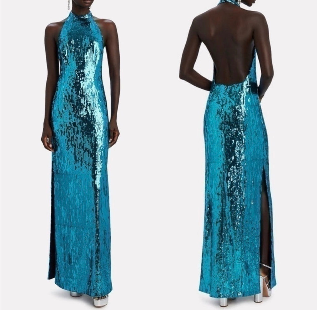 Galvan London GALVAN Oceana Sequin Evening Dress Size 6 Retails $1295