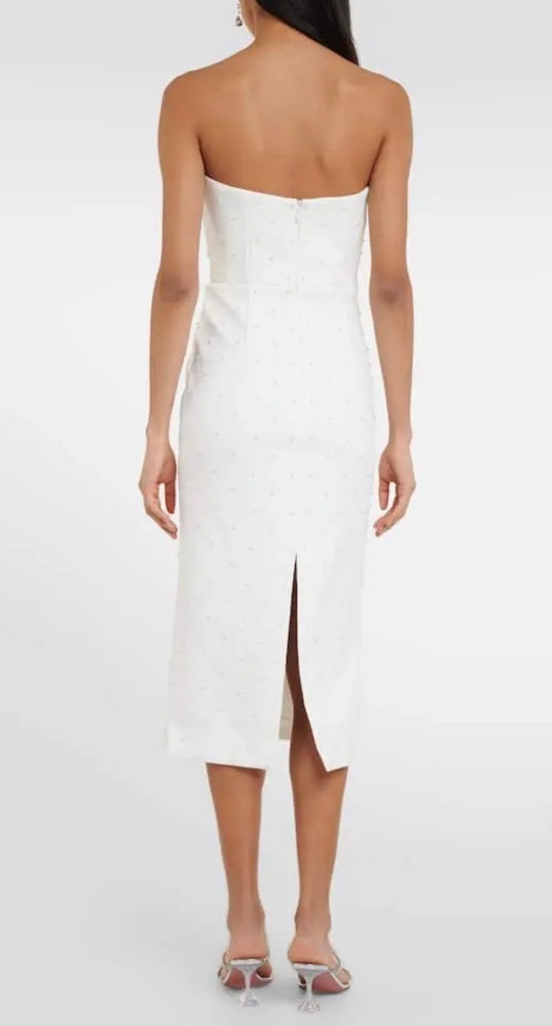 REBECCA VALLANCE Bridal Ophelia Crêpe Midi Dress Size 2 Retails $840