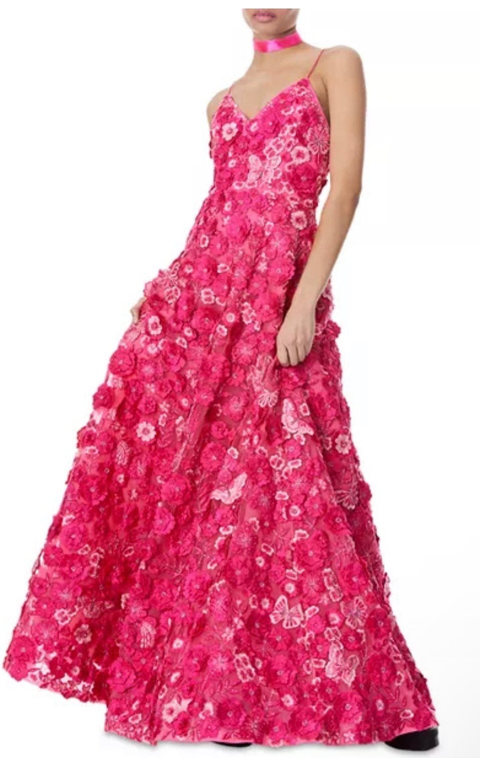 Alice and Olivia  Domenica Floral Embroidered Ball Gown