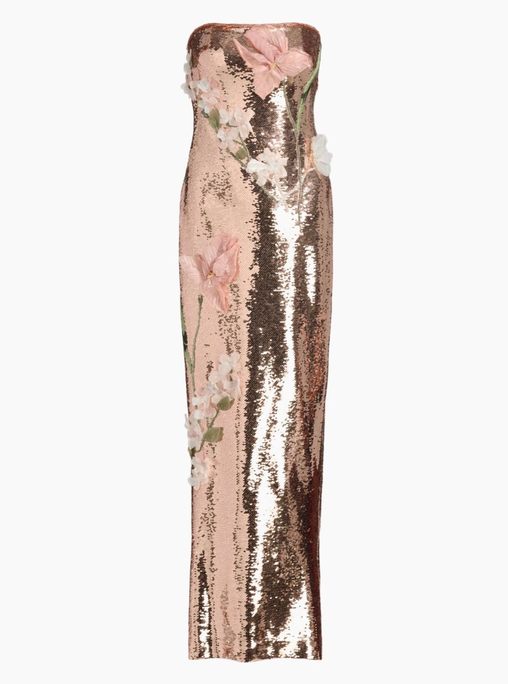 Monique Lhillier Sequined Floral Embroidered Column Gown Size 10 Retails $8,495