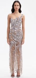 Oscar De La Renta Crystal-Embroidered Tulle Gown Size 4 Retails $13,989