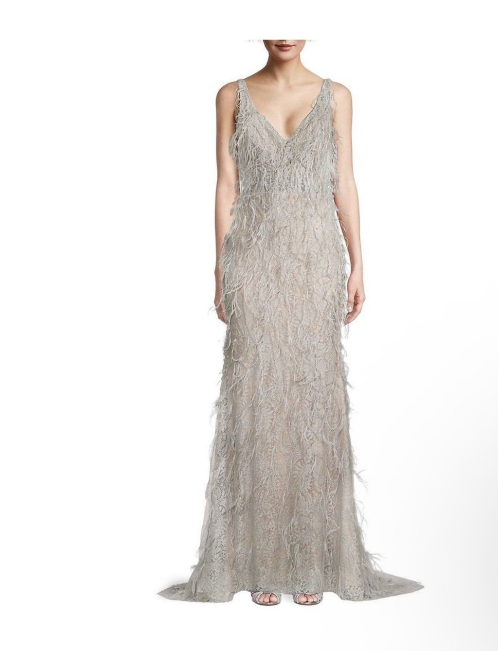 NWT Basix Fringed Gown Size 8 Retails $1,190