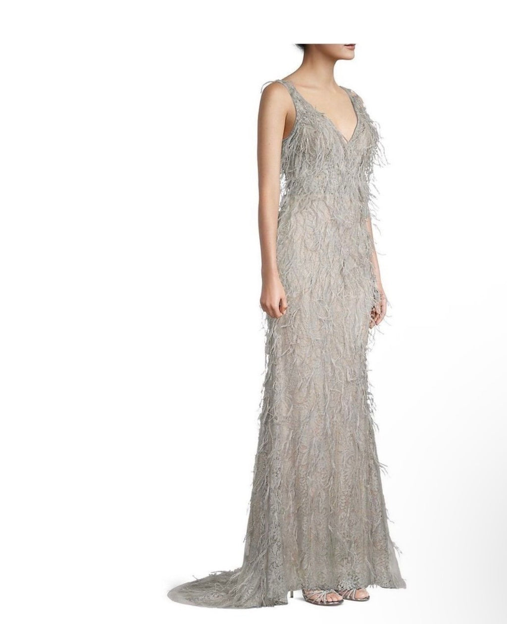 NWT Basix Fringed Gown Size 8 Retails $1,190