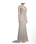 NWT Basix Fringed Gown Size 8 Retails $1,190
