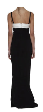 Balmain Paris Two-Tone Long Crepe Dress Size 38 Retails $4970