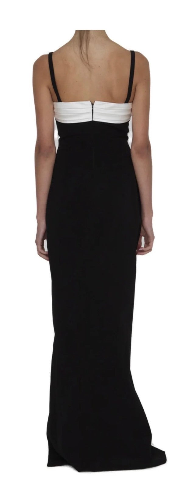 Balmain Paris Two-Tone Long Crepe Dress Size 38 Retails $4970