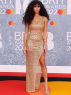 NWT Nadine Merabi Gold Sequin Dress Size S Retails $540
