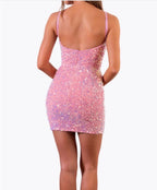 Helsi Abby Sequin Halter Mini Dress Size L Retails $290