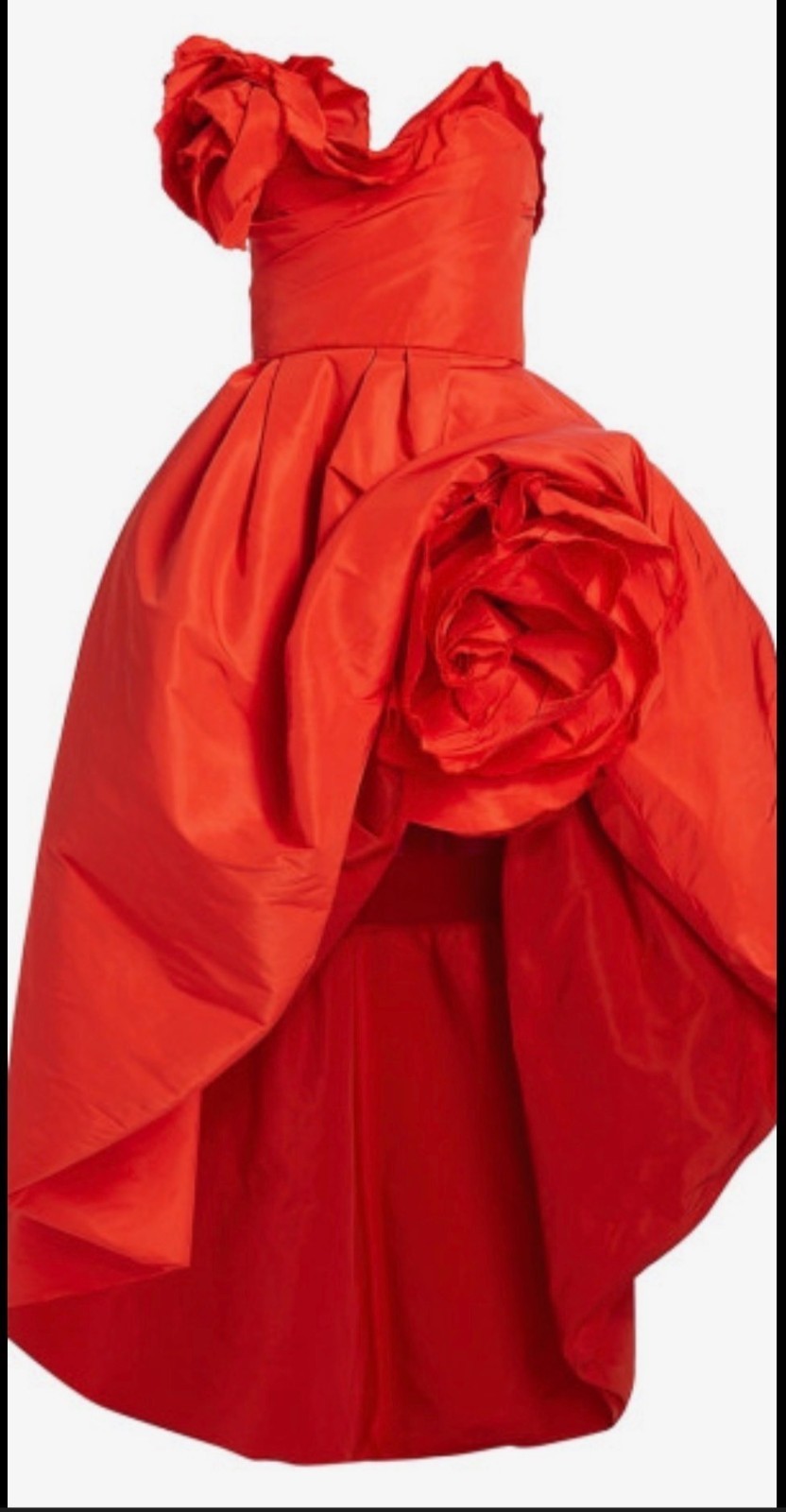 Marchesa Women's Strapless Sculptural Rose Faille Gown Size 6 Retails $4995