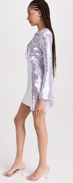Self-Portrait Sequin Gathered Dress Size 0 Retails $585