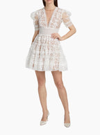 Bronx and Banco Megan Lace Minidress Size S – Elegant White Floral Lace