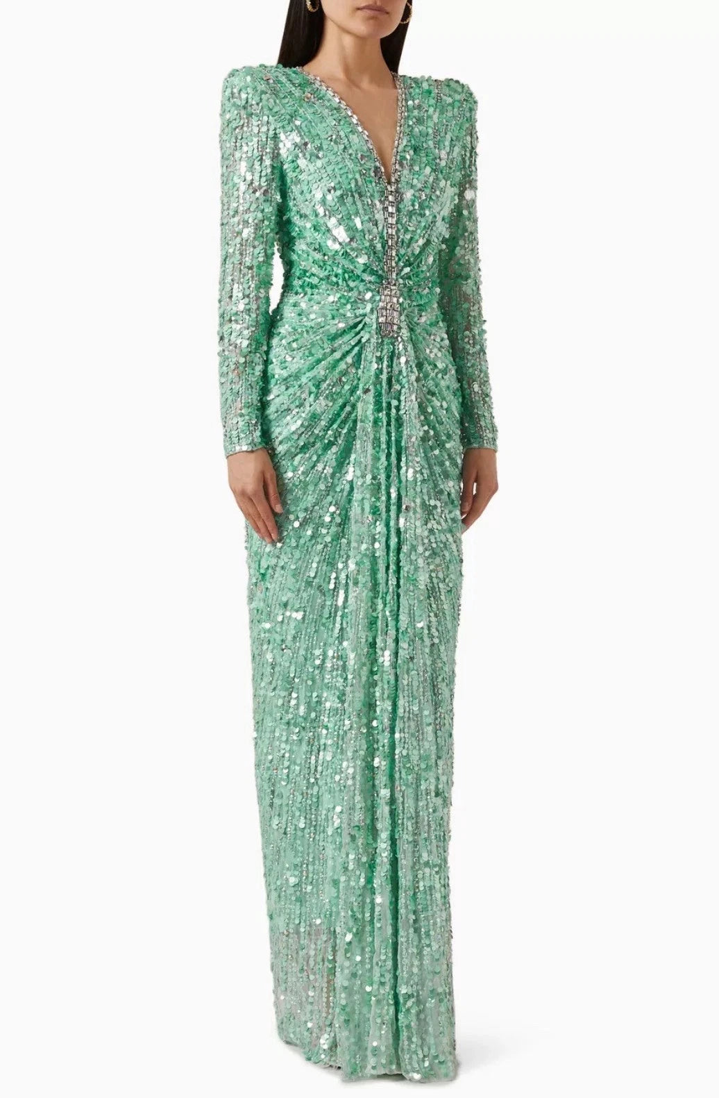 Jenny Packham Gazelle Sequin-Tulle Gown Size 6/8 – Mint Maxi Dress