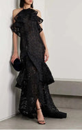 Oscar De La Renta Elegant Black Lace Gown Size 4 – Floor Length