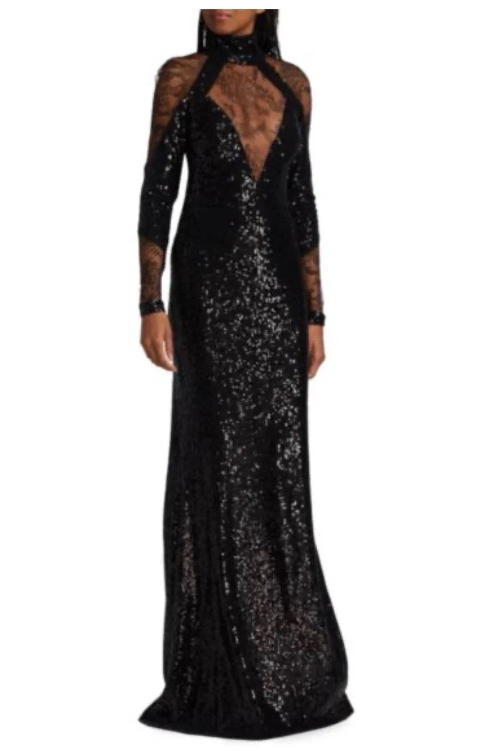 Elie Saab Lace and Sequin Embroidered Gown Size 36 – New With Tags