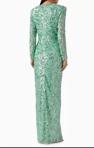Jenny Packham Gazelle Gown in Sequin Tulle Size 6/8 – Elegant Mint Evening Style