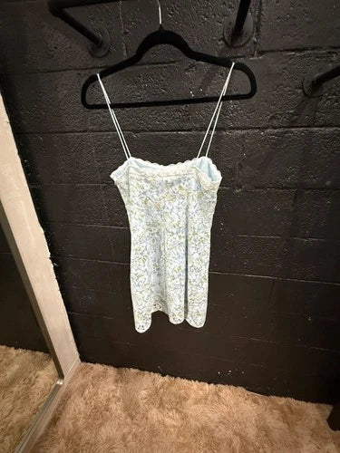 For Love & Lemons Claire Mini Dress in Blue Size XS – Chic Floral Style