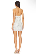 For Love & Lemons Claire Mini Dress in Blue Size XS – Chic Floral Style