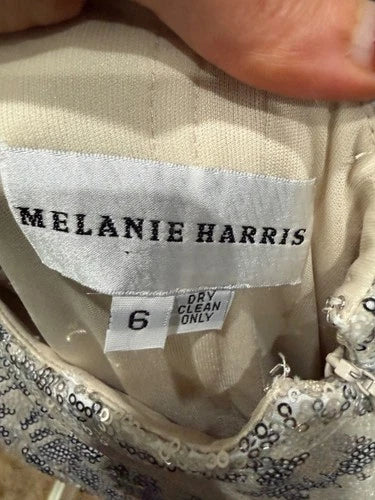 Melanie Harris Strapless Sequin Pencil Dress Size 6 – Elegant Statement Gown