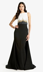 Pamella Roland Black and White Maxi Dress Size 8 – Red Carpet Evening Style