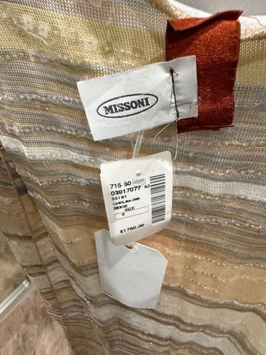 Missoni Striped Long Dress Size 6 – Metallic Knit Evening Elegance