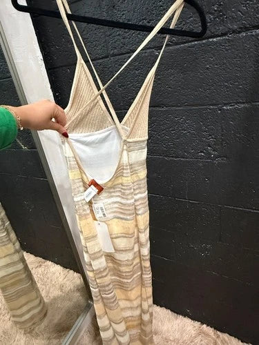 Missoni Striped Long Dress Size 6 – Metallic Knit Evening Elegance