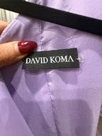 David Koma One-Shoulder Cutout Embellished Gown Size 8 – Statement Maxi Evening Dress