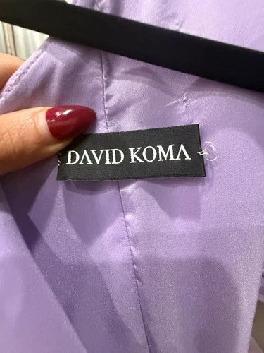 David Koma One-Shoulder Cutout Embellished Gown Size 8 – Statement Maxi Evening Dress