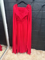 Elie Saab Cape Back Silk Blend Gown Size 42 – Red Maxi