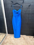 Rasario Cutout Satin Gown Size 36 – Royal Blue Column Gown