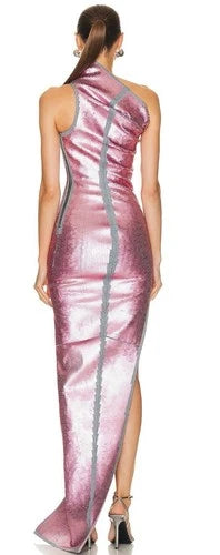 Rick Owens One Shoulder Sequin Pencil Dress Size 38 – Sculpted Modern Style