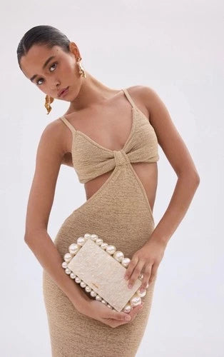 Cult Gaia Serita Dress Size XS – Nude Cutout Midi Dress