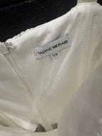 Nadine Merabi Hailey White Jumpsuit Size S/M – Elegant Velvet Statement