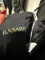 RASARIO Women's Sequined Tulle Maxi Gown Size 8 – Sleek Black Elegance