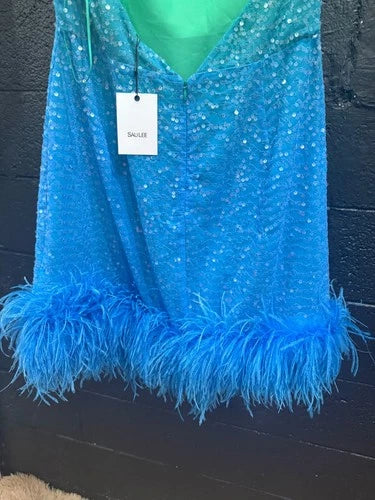 Sau Lee Jewel Dress Size 10 – Green Blue Ombre Mini