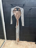 Ilkyaz Ozel Thea Dress Size 40 – Silver Sequined Maxi