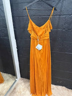 Emilio Pucci Orange Silk Dress Size 8 – A-Line Maxi