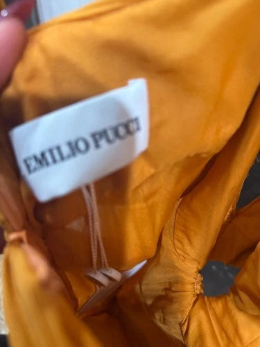 Emilio Pucci Orange Silk Dress Size 8 – A-Line Maxi