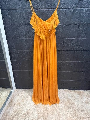 Emilio Pucci Orange Silk Dress Size 8 – A-Line Maxi