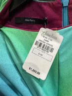 Alex Perry Halton Lycra Crew Twist Ruched Mini Dress Size 2 – Ombré Long-Sleeve Mini