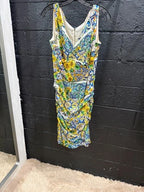 Dolce & Gabbana Majolika Blume Seide Dress Size 46 – Silk Floral Pencil Dress