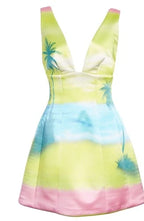 Brandon Maxwell Printed Silk Satin Mini Dress Size 6 – Sunset/Lilac/Primrose