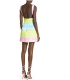 Brandon Maxwell Printed Silk Satin Mini Dress Size 6 – Sunset/Lilac/Primrose