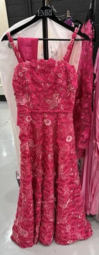 Alice and Olivia Domenica Floral Embroidered Ball Gown – Size 2 Pink