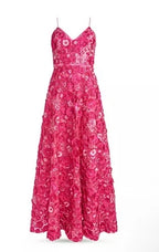 Alice and Olivia Domenica Floral Embroidered Ball Gown – Size 2 Pink