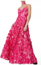 Alice and Olivia Domenica Floral Embroidered Ball Gown – Size 2 Pink