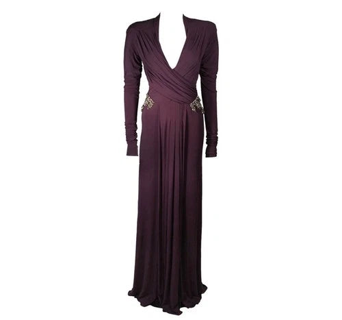 Roberto Cavalli Purple Silk Gown – Size 40
