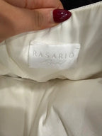 RASARIO White Strapless Duchesse Silk-Satin Gown Size 8 – Elegant Fit & Flare
