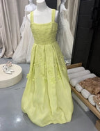 Elie Saab Willow Wisp Organza Evening Gown Size 8 – Yellow Maxi Dress