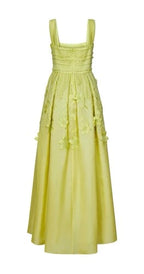 Elie Saab Willow Wisp Organza Evening Gown Size 8 – Yellow Maxi Dress